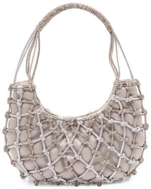 Rosantica Crystal-Embellished Caged Shoulder Bag - Grey