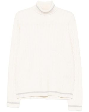 Eleventy Cable-Knit Jumper - White