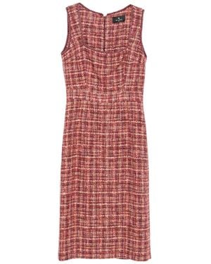 Etro ツイード ノースリーブドレス - レッド
