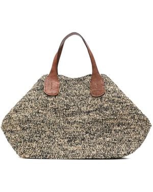 IBELIV Rio Raffia Handle Tote Bag - Gray
