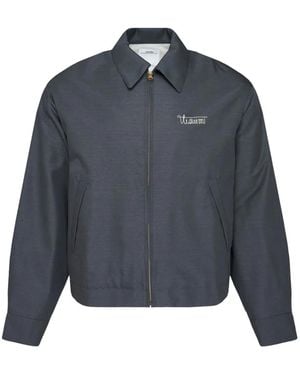 Visvim Kluane Swing Embroidered-Logo Jacket - Blue