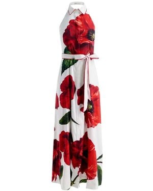Alice + Olivia Chassidy Floral-Print Halterneck Maxi Dress - Red