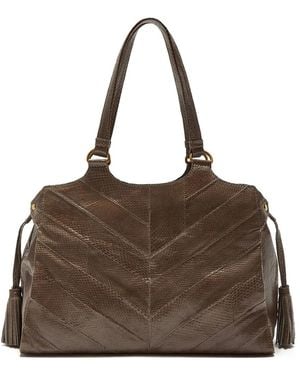 Maliparmi Tassel-Detail Chevron Shoulder Bag - Brown