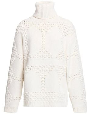 Elie Saab Ribbed-Knit Turtleneck Jumper - White