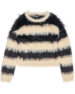 Bimba Y Lola Striped Crew-Neck Jumper - Black
