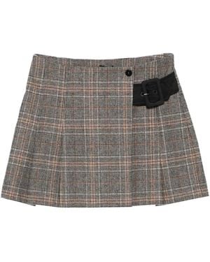 Pinko Gonna A Quadri Con Cintura - Grigio