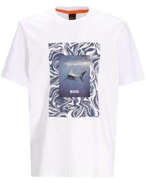 BOSS グラフィック Tシャツ - ブルー