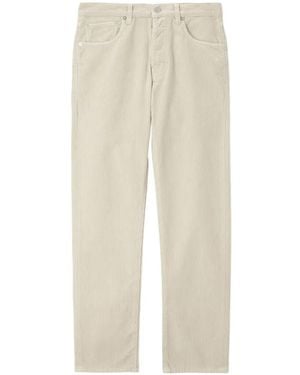 Fortela Five-Pocket Corduroy Pants - White
