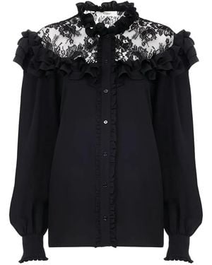 Chloé High-Neck Ruffled Blouse - Black