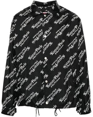 KENZO Windbreaker With Print - Black