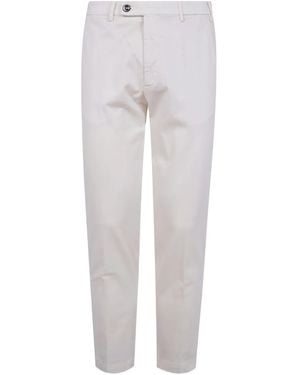Michael Coal Button-Fly Cotton Trousers - Grey