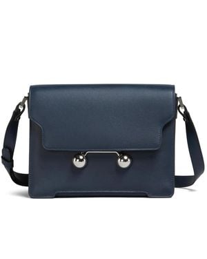 Marni Medium Trunkaroo Leather Shoulder Bag - Blue
