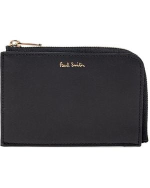 Paul Smith Signature Stripe Zip-Around Leather Wallet - Black