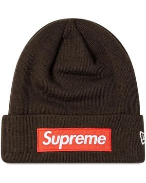 Supreme X New Era Box-Logo Beanie - Brown