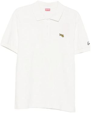 KENZO Polo Con Parche Tiger - Blanco