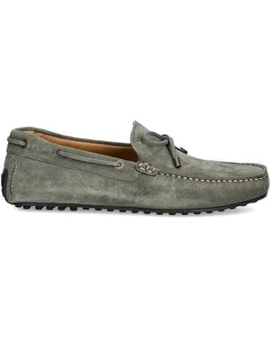 Hackett Bow-Detail Suede Loafers - Grey
