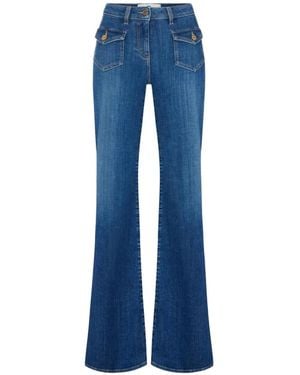 Elisabetta Franchi Jean À Coupe Évasée - Bleu