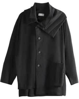 Yohji Yamamoto Mantel mit gesteppten Einsätzen - Schwarz