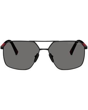 Prada Linea Rossa Pilot-Frame Sunglasses - Grey