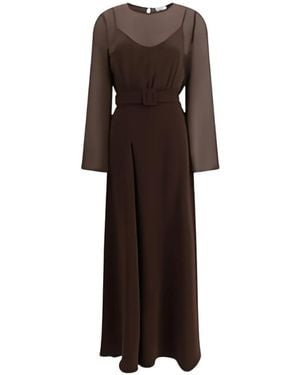 P.A.R.O.S.H. Belted Dress - Brown