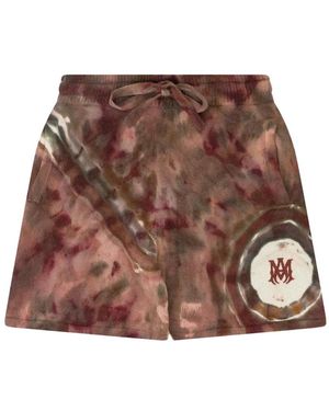 Amiri Tie-Dye Cashmere Shorts - Brown