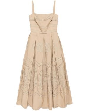 Elie Saab エンブロイダリードレス - ナチュラル