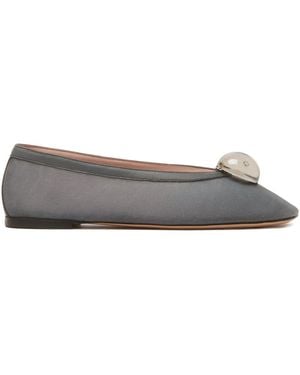 Fabiana Filippi Cabochon Ballet Flats - Grey