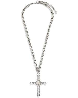 Blumarine Cross Chain Necklace - White