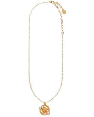 Versace Collar Con Colgante De Cabeza De Medusa - Blanco