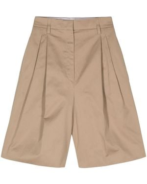 Prada Pleat-Detail Shorts - Natural