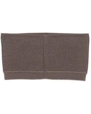 Rick Owens Fine-Ribbed Cropped Top - Brown