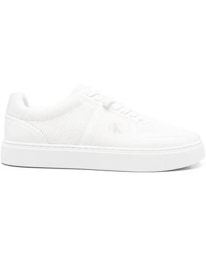 Calvin Klein Ribbed Lace-Up Trainers - White