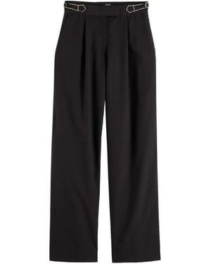 Scotch & Soda Quinn Buckled Pleated Trousers - Black