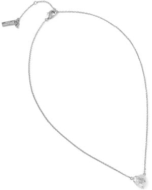 Kurt Geiger Eagle-Head Heart-Pendant Necklace - White