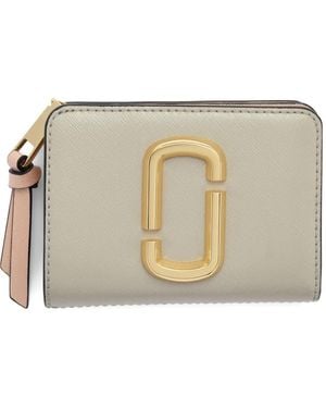 Marc Jacobs The Snapshot J-Marc Logo-Plaque Wallet - Natural