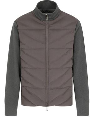 Emporio Armani キルティングパネル パデッドジャケット - グレー