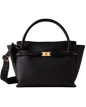Borbonese Torinese Leren Shopper Met Gespsluiting - Zwart