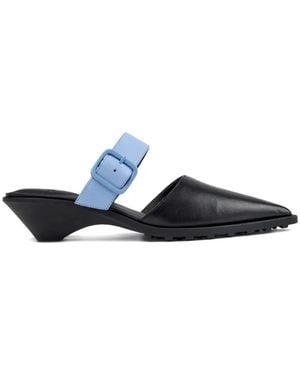 Camper Anita Buckles Mules - White