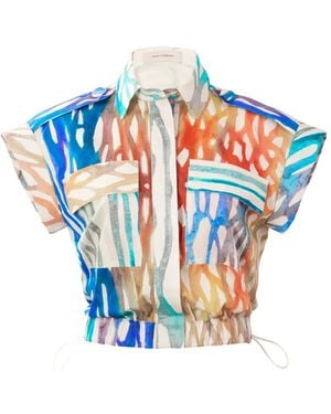 Silvia Tcherassi Bara Graphic-Print Blouse - Blue