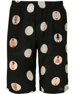 Amir Slama Polka Dot-Print Deck Shorts - Black