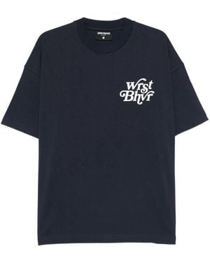 WRSTBHVR Logo T-Shirt - Blue