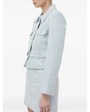 Miss Sixty Pearl-Buttoned Flap-Pockets Jacket - Blue