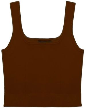 Jonathan Simkhai Uri Square-Neck Ribbed Top - Brown