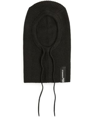 KARL LAGERFELD Knitted Hoodie - Black