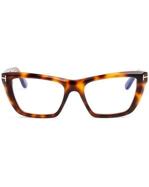 Tom Ford Gafas con efecto de carey - Marrón
