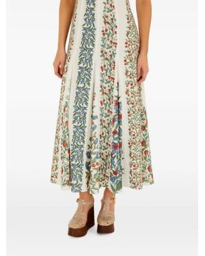 FARM Rio Floral Linen-Blend Maxi Dress - White