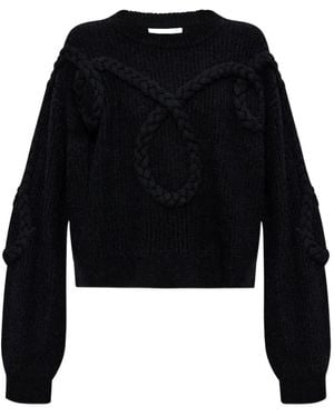 Munthe Braided Cable-Knit Jumper - Black