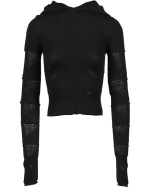 Rick Owens Maglia Hooded Top - Black