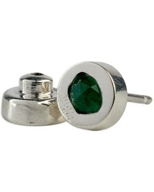 Parts Of 4 Emerald-Embellished Stud Earring - Green