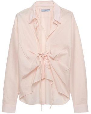 Prada レースアップ シャツ - ピンク